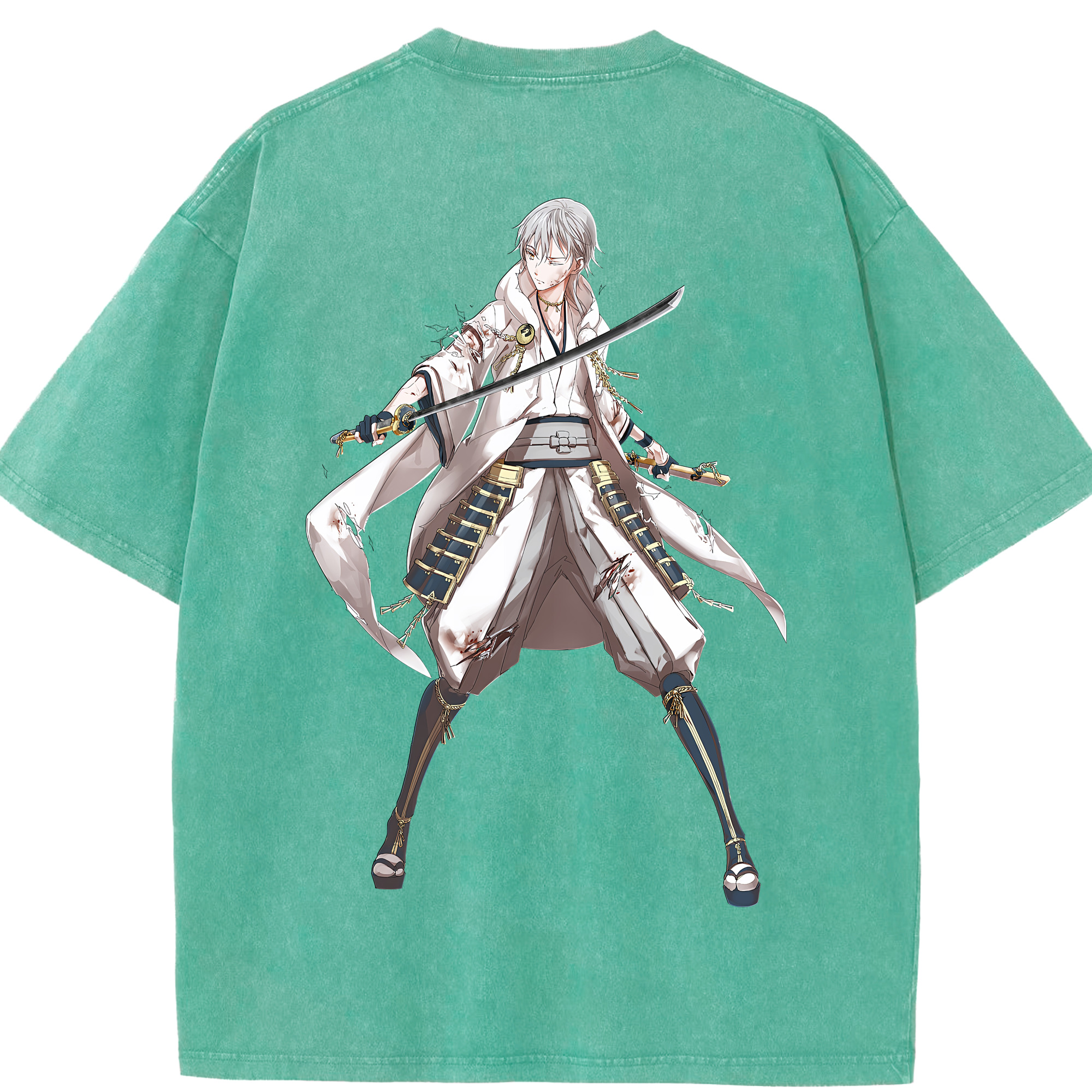 （画像用） 刀剣乱舞 Touken Ranbu 綿100% ヴィンテージ風 半袖Tシャツ（背面プリント）